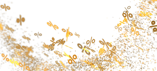 Abstract background with gold percentage symbols. Perfect for sale, discount, or finance concepts.