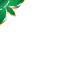 Abstract image of elegant green leaves with gold and silver edges. Perfect for luxury, nature, botanical, and elegant design projects.