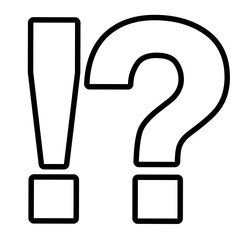 White Exclamation and Question Mark Icon Illustration