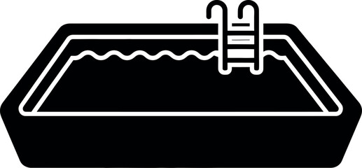 Vector art of swimming pool with ladder isolated on white background transparent background