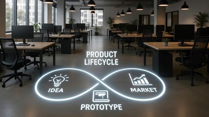 Product Lifecycle in modern office setting. 