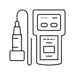 depth gauge world ocean line icon vector illustration
