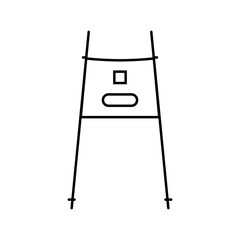 slalom gate mountain skiing line icon vector illustration