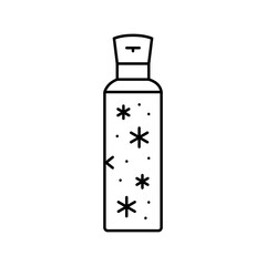 thermos flask snowflakes mountain skiing line icon vector illustration