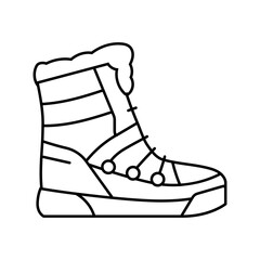 insulated winter boots footwear tourism line icon vector illustration