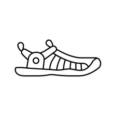 sandals trekking footwear tourism line icon vector illustration
