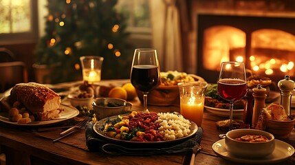 Table with plates full of various fresh food in cafe, freshly squeezed juices, eggs, fruits and sausages. Each bowl features various vegetables, herbs, and proteins.