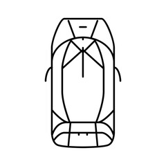 adventure hiking backpack line icon vector illustration