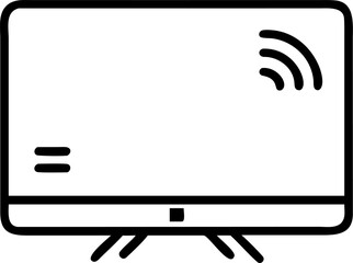 Modern flat design illustration of a smart television screen with clean lines and a minimalist aesthetic perfect for technology or media concepts