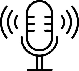 Modern microphone icon representing voice assistant technology and audio input for smart devices and communication