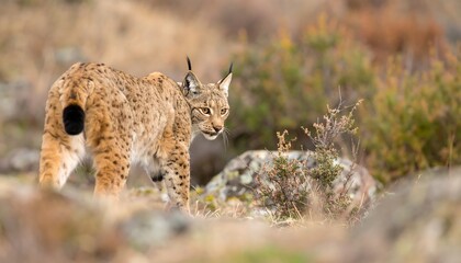 Obraz premium Lynx in mountainous terrain