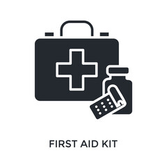 Obraz premium First Aid Kit Icon Glyph Style. Vector Illustration For Graphic Design