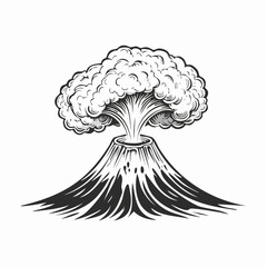 Volcano Eruption Vector Images isolated on white background.