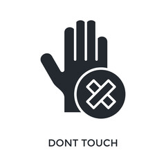 Dont Touch Icon Glyph Style. Vector Illustration For Graphic Design