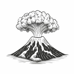 Natural Disaster Volcano Eruption Vector Images isolated on white background.