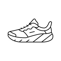 shoes male running accessories line icon vector illustration