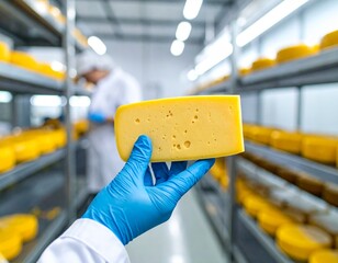 Fototapeta premium Produkcja sera w zakładzie mleczarskim