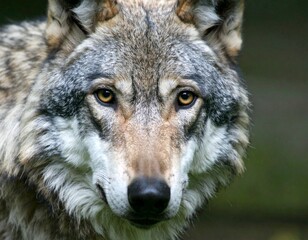 Obraz premium Generated image Grey wolf face 