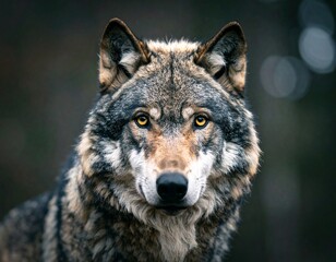 Fototapeta premium Generated image Grey wolf face 
