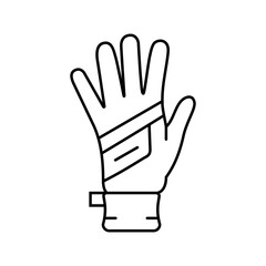 gloves running accessories line icon vector illustration