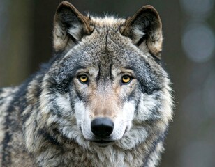 Generated image Grey wolf face 