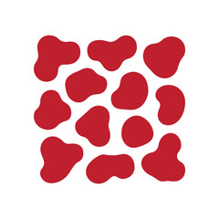 Abstract Red Blob Shapes Composition