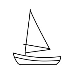 skiff sailing sport line icon vector illustration