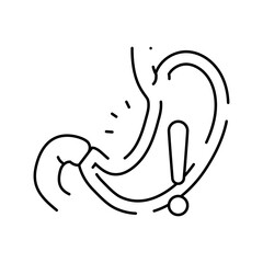 stomach pain cramping line icon vector illustration