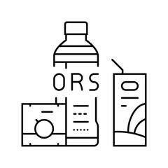 drinking oral rehydration solution line icon vector illustration