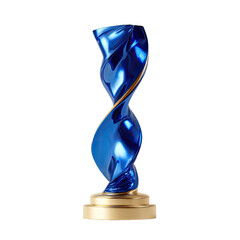 Dynamic blue spiral trophy on gold base