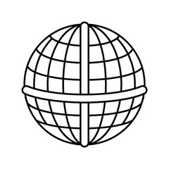 longitude and latitude lines line icon vector illustration