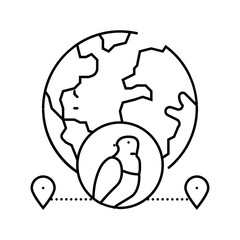 Obraz premium animal migration paths line icon vector illustration