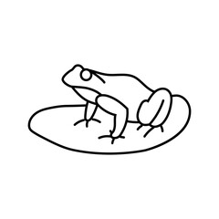 frog lily pad pet home line icon vector illustration