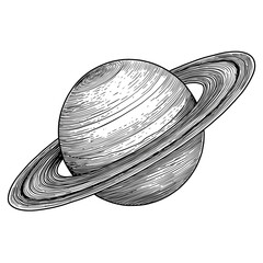 Saturn Illustration: Artistic Depiction of Ringed Planet in Space and Astronomy Art © Chris