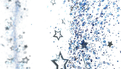 Sparkling blue and silver stars on white. Perfect for celebratory designs, cards, and more.