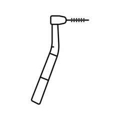 interdental brush orthodontist line icon vector illustration