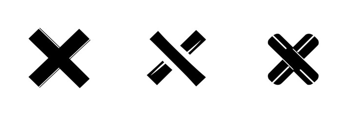 Obraz premium Bold graphic symbols representing crosses in a minimalist design on a plain background