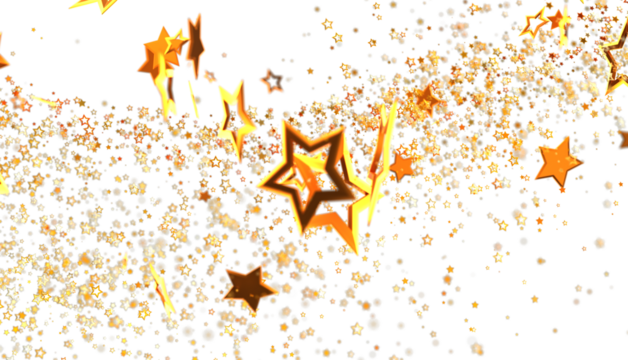 Sparkling gold stars on white. Perfect for celebration, holiday, or magical themes. High-resolution image.