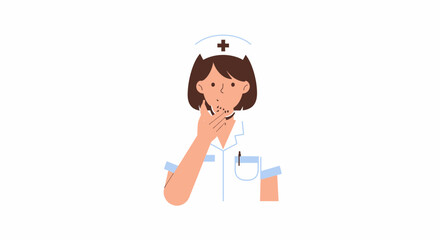 Pensive nurse contemplating patient care solutions, showcasing medical expertise and problem-solving skills