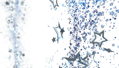 Stunning abstract background image featuring blue and silver stars. Perfect for festive designs, celebrations, or adding sparkle to your projec