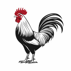 Rooster Standing Image Vector Illustration isolated on white background.