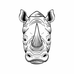 Rhino image vector. Hand drawn rhino illustration on white background.