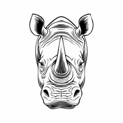 Rhino image vector. Hand drawn rhino illustration on white background.