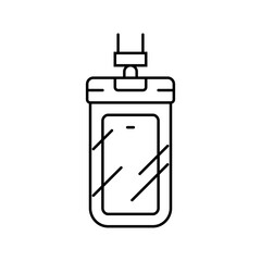 waterproof phone case water trip tourism line icon vector illustration