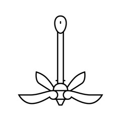 anchor kayak water trip tourism line icon vector illustration