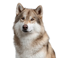 Fototapeta premium Majestic and Noble Wolf Portrait with Serene Expression in a Studio Setting