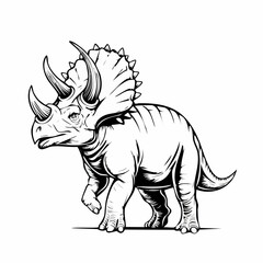 Protoceratops Dinosaur Standing image vector isolated on white background.