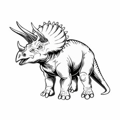 Protoceratops Dinosaur Standing image vector isolated on white background.