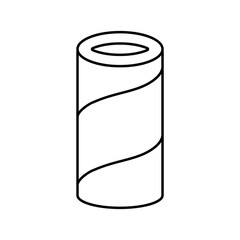 tube cardboard packaging line icon vector illustration