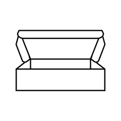 mailer box cardboard packaging line icon vector illustration